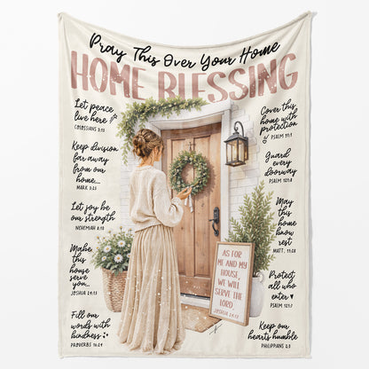 Home Blessing • Scripture Prompt • Christian Arctic Fleece Blanket
