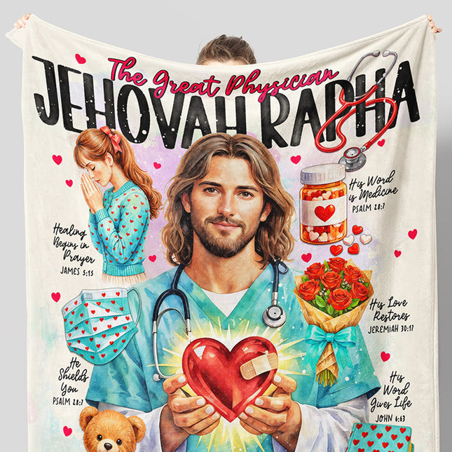 Jehovah Rapha Christian Throw Blanket