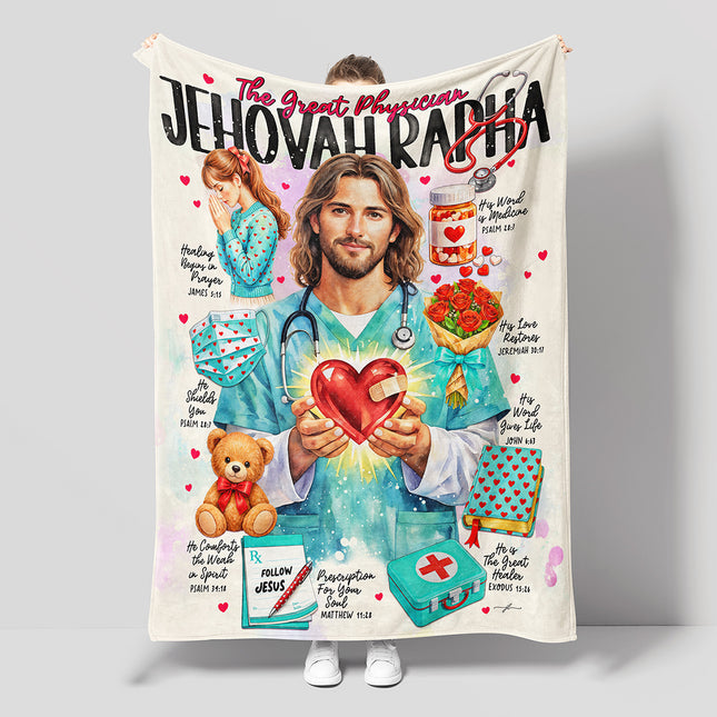 Jehovah Rapha Christian Throw Blanket