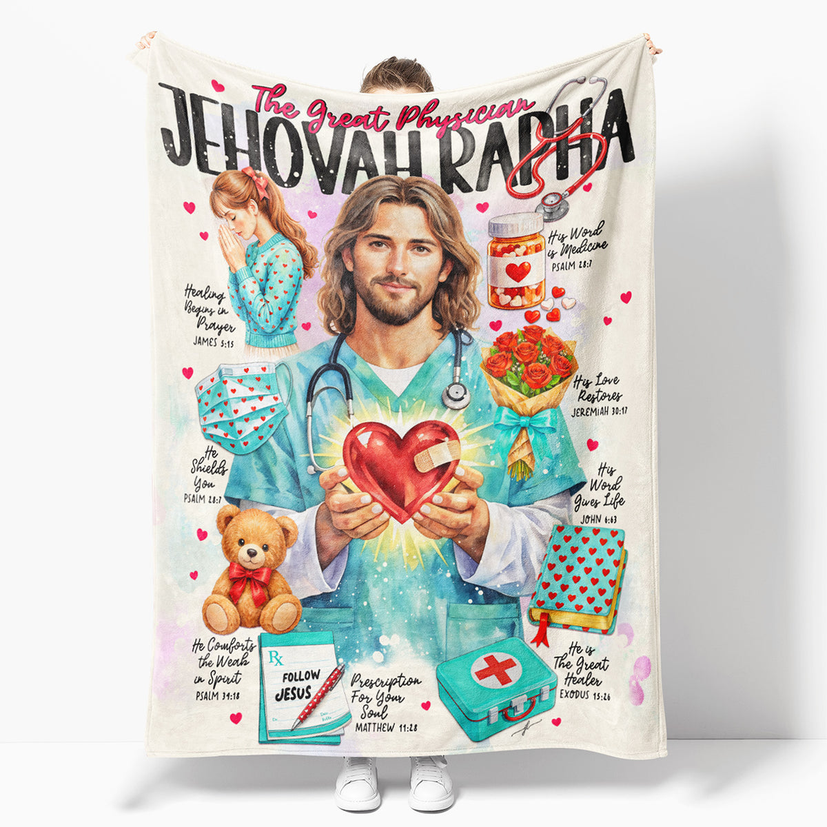 Jehovah Rapha  • Scripture Prompt • Christian Arctic Fleece Blanket