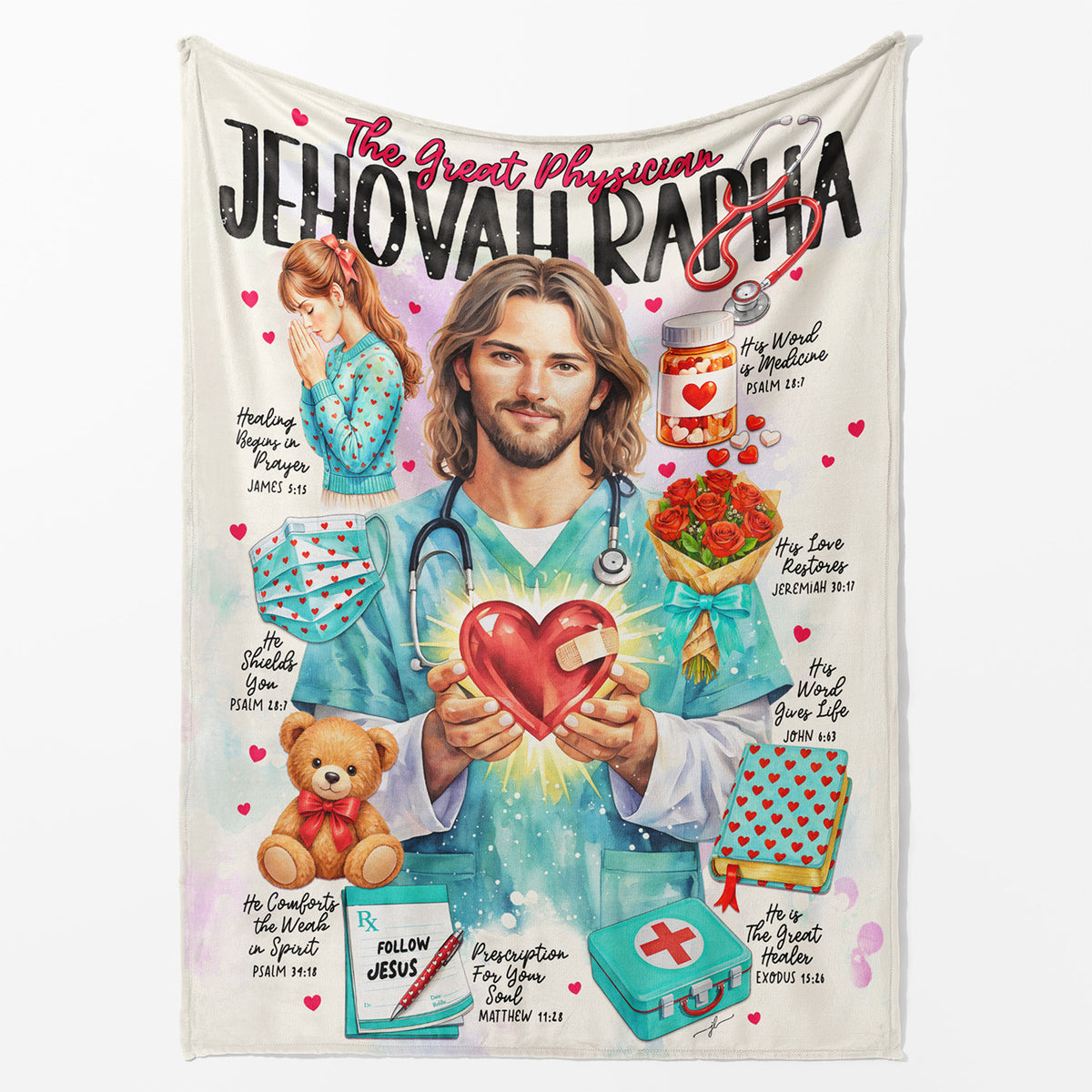 Jehovah Rapha  • Scripture Prompt • Christian Arctic Fleece Blanket