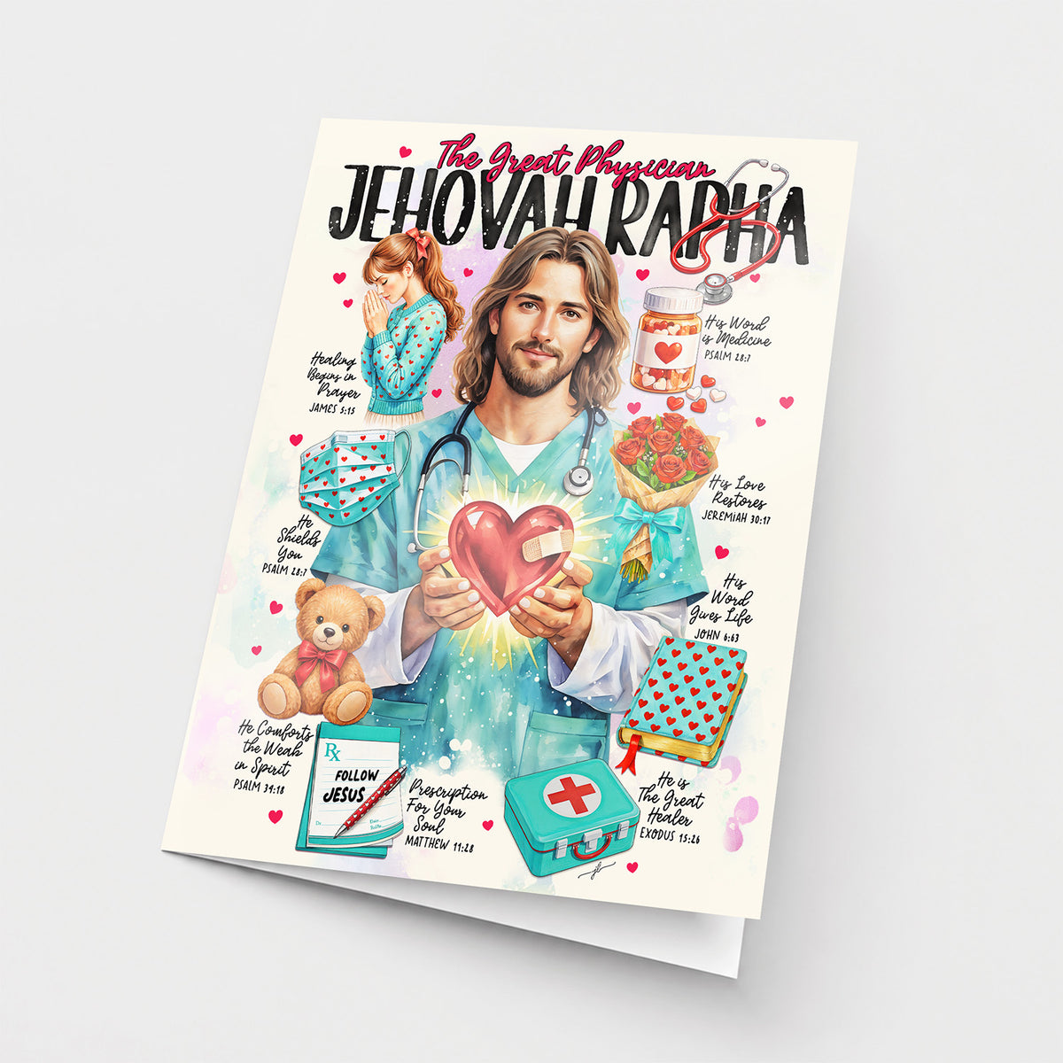 Jehovah Rapha  • Scripture Prompt • Christian Fine Art Greeting Card
