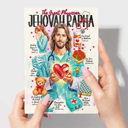 Jehovah Rapha  • Scripture Prompt • Christian Fine Art Greeting Card