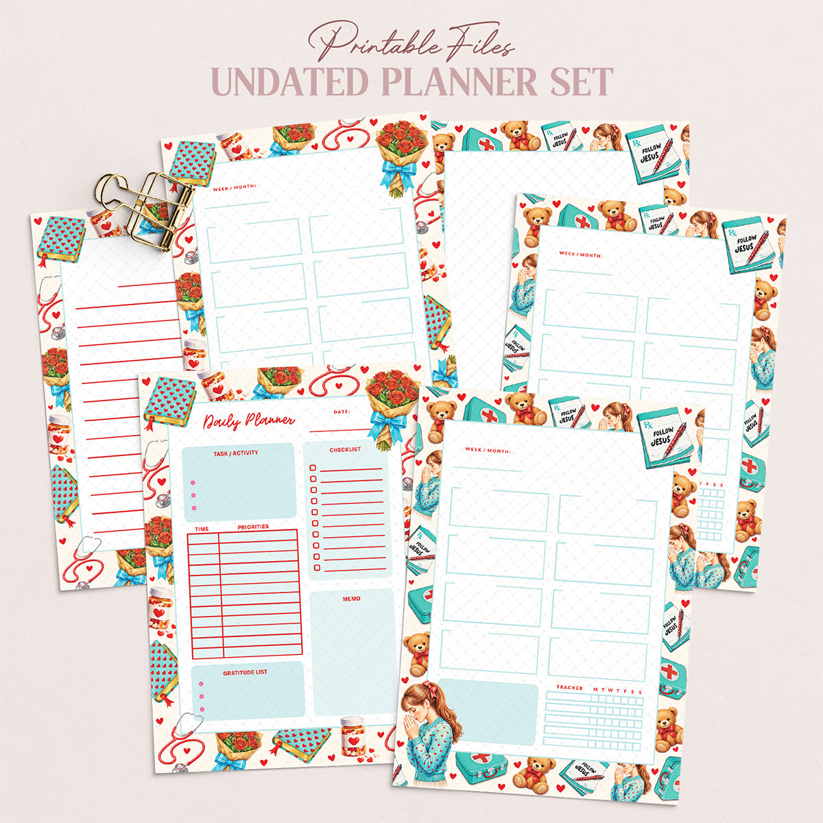 Jehovah Rapha • Jesus • Christian Undated Planner Set