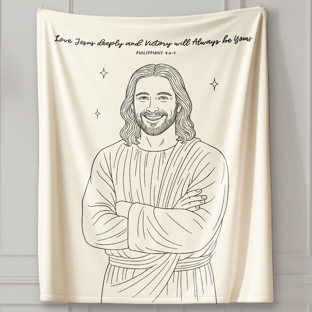 "Philippians 4:6–7" Christian Velveteen Plush Blanket