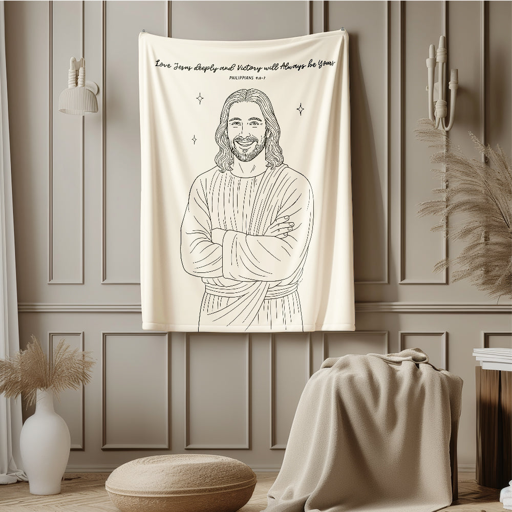 "Philippians 4:6–7" Christian Velveteen Plush Blanket
