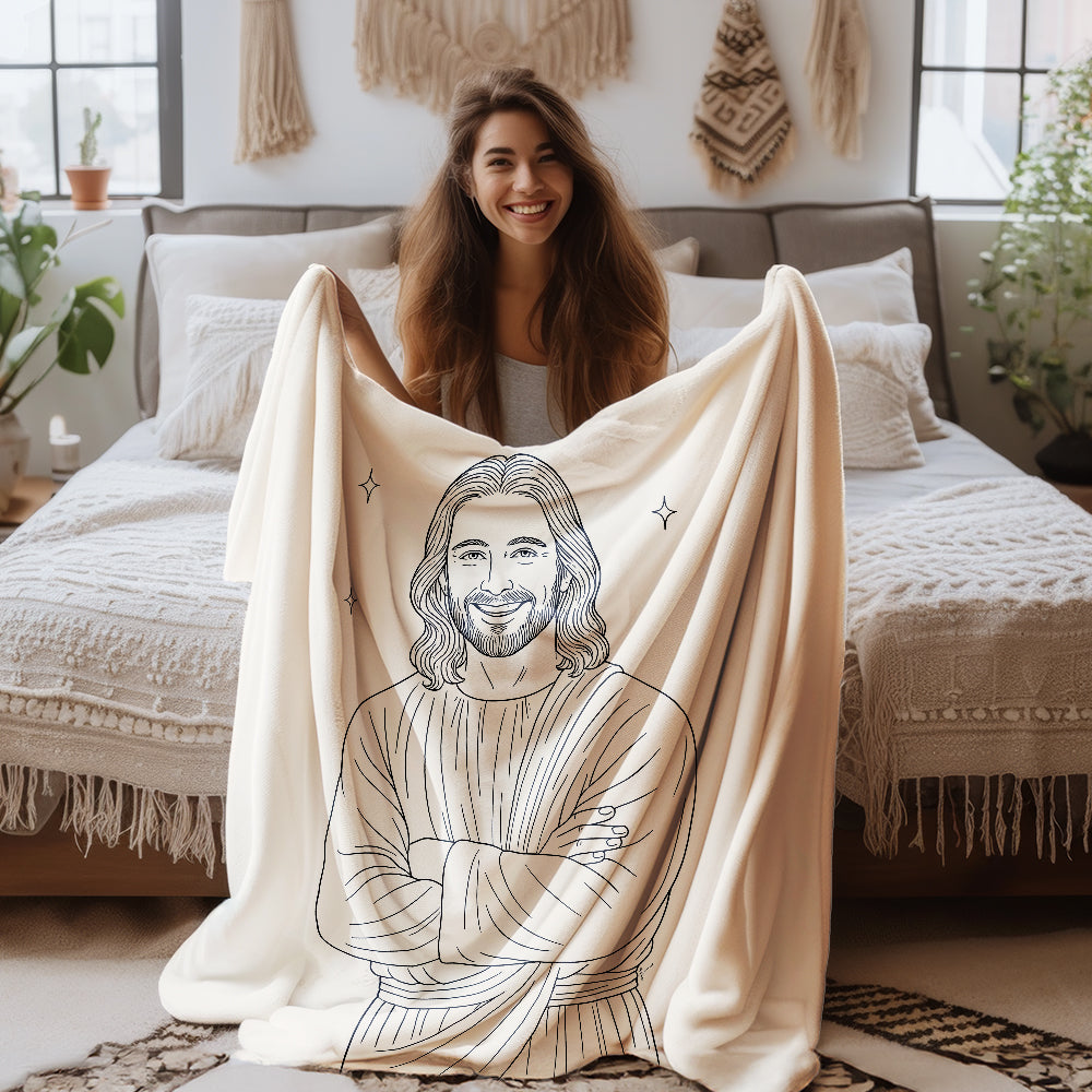 "Philippians 4:6–7" Christian Velveteen Plush Blanket