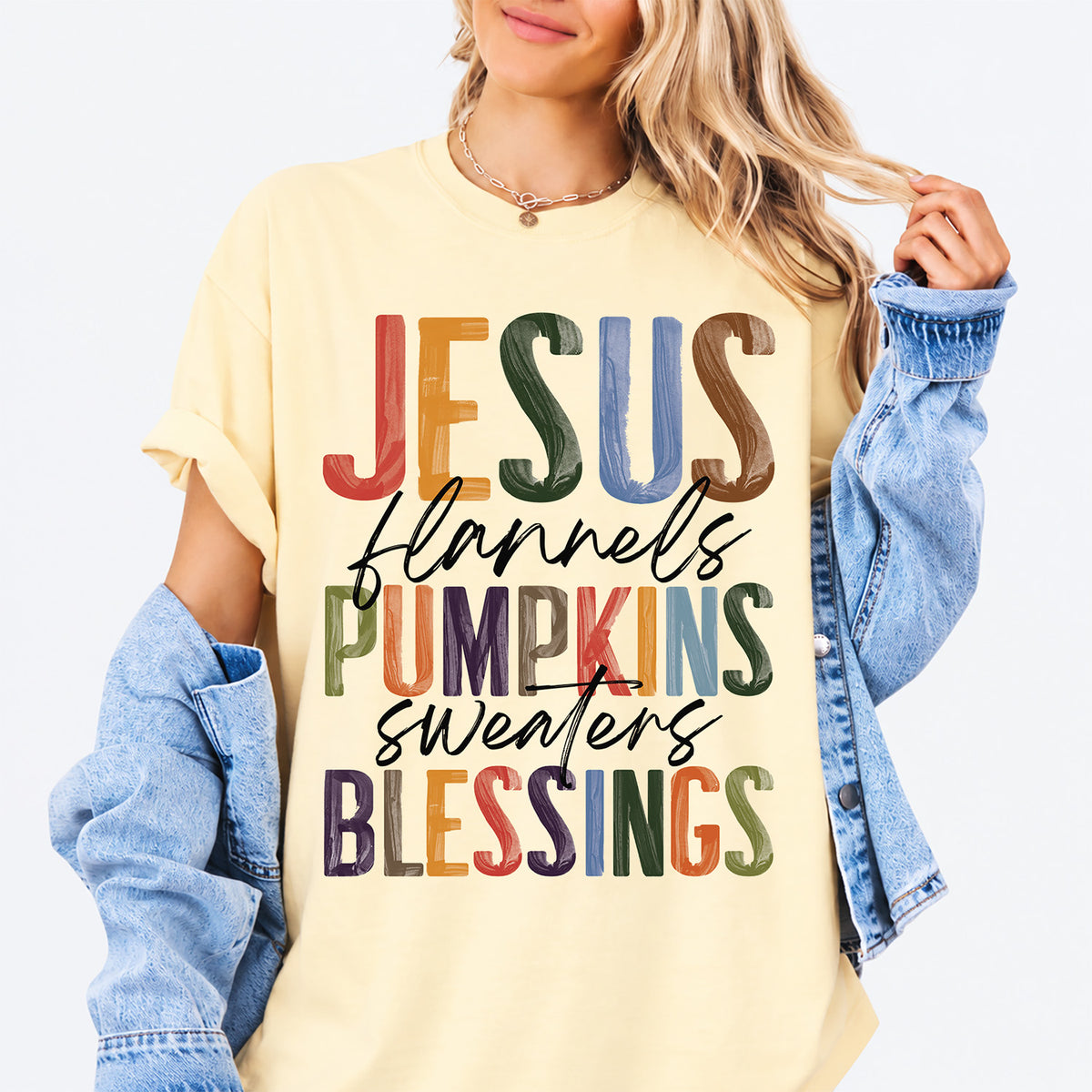 Jesus Pumpkins Blessings • Fall • Christian Comfort Colors® T-Shirt