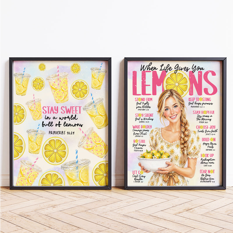 When Life Gives You Lemons • Scripture Prompt • Giclée Christmas Art Print Set