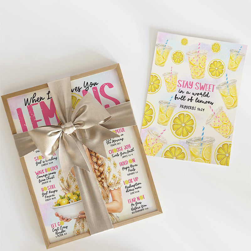 When Life Gives You Lemons • Scripture Prompt • Giclée Christmas Art Print Set