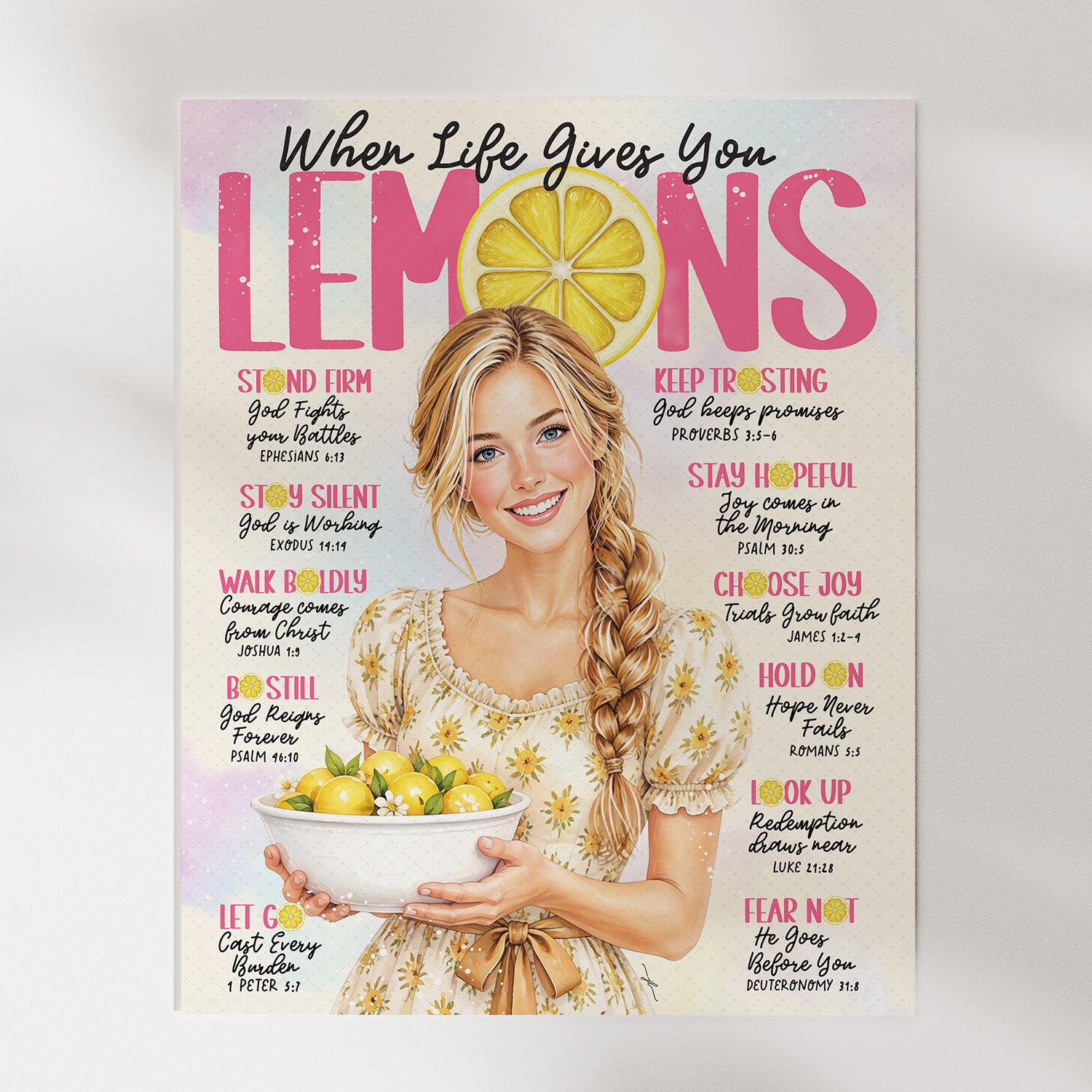 When Life Gives You Lemons • Scripture Prompt • Giclée Christian Art Print