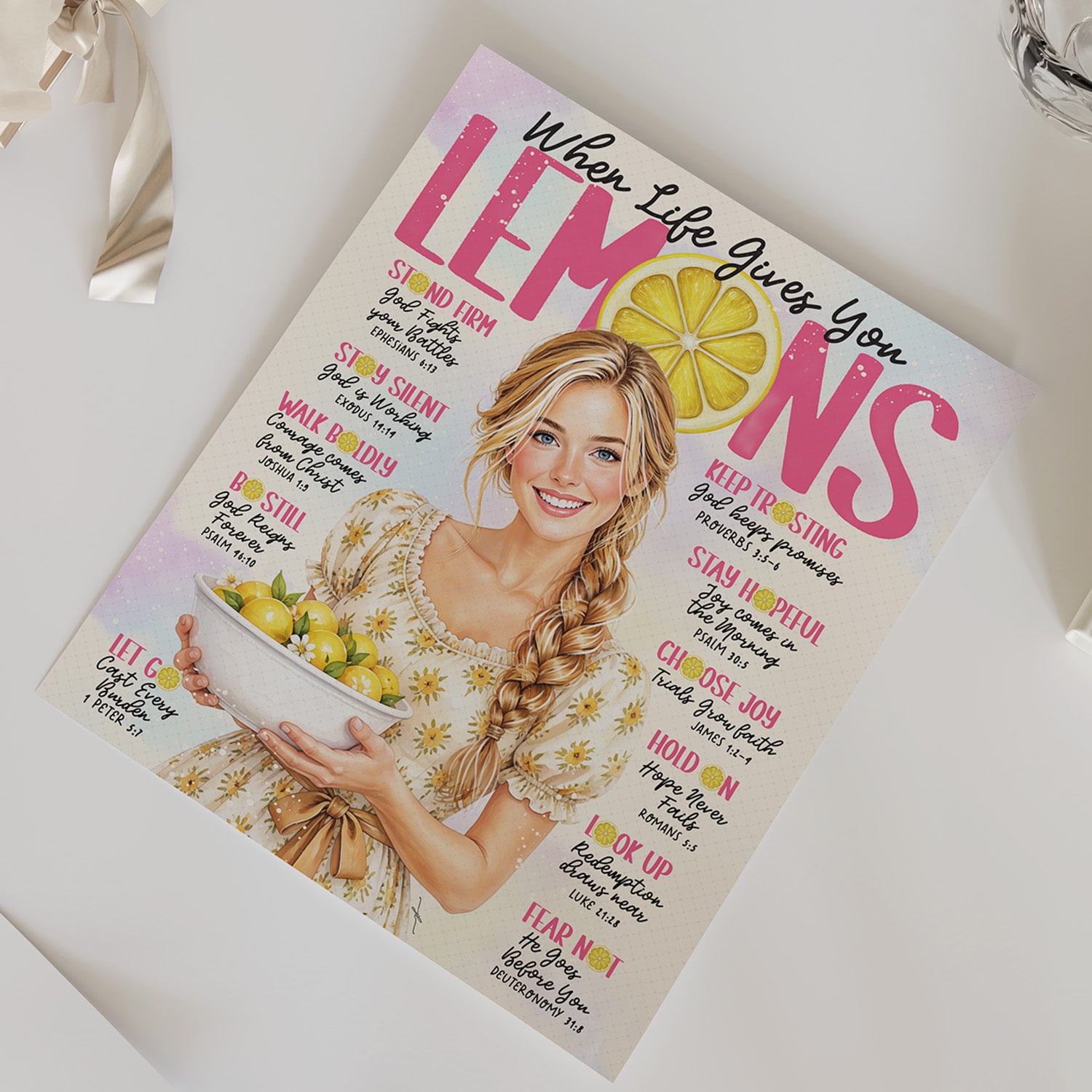 When Life Gives You Lemons • Scripture Prompt • Giclée Christian Art Print