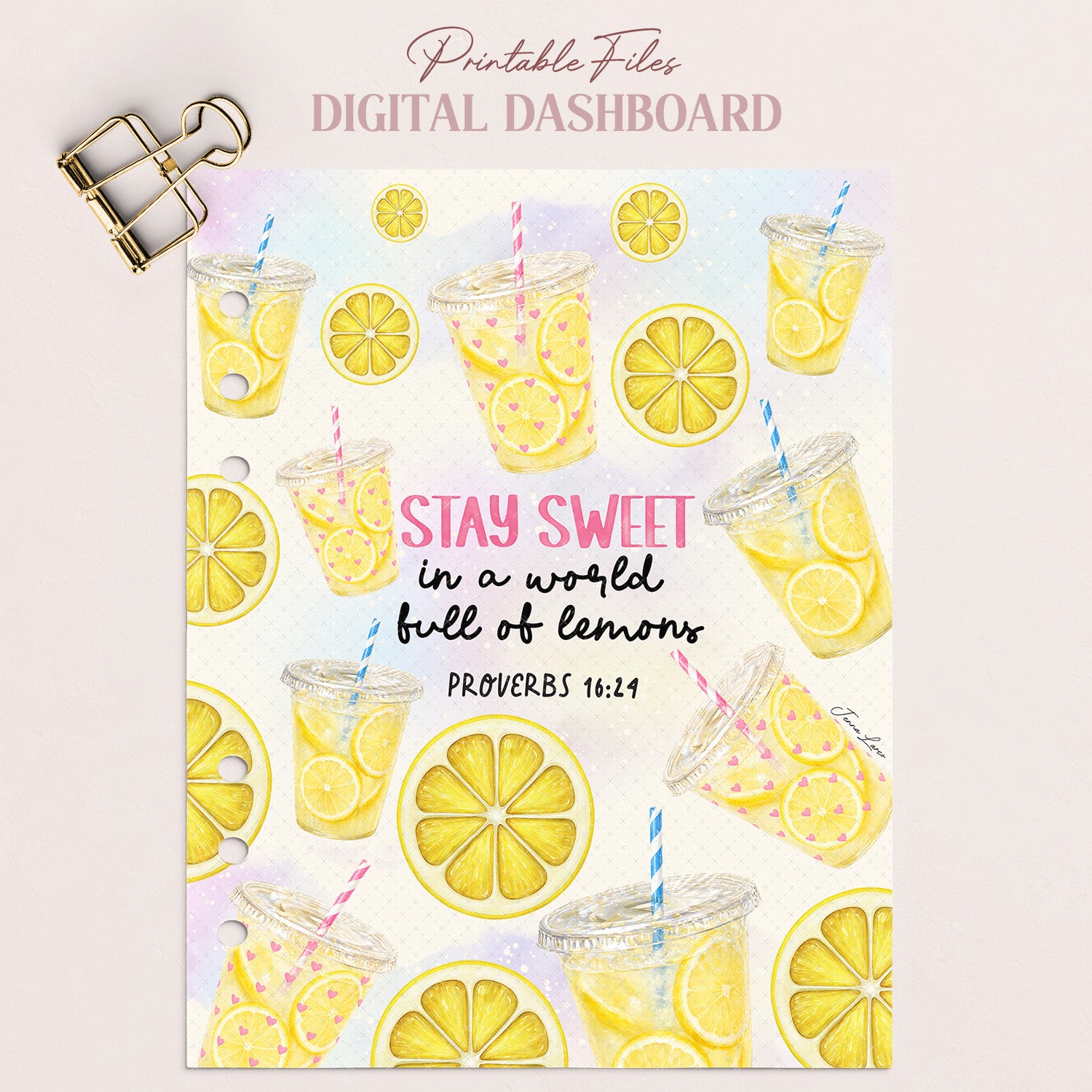 When Life Gives You Lemons • Christian Digital Planner Dashboard
