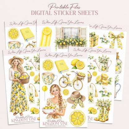 Lemons, Christian Digital Sticker Sheets