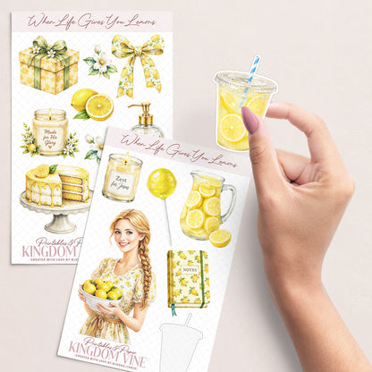 Lemons, Christian Digital Sticker Sheets
