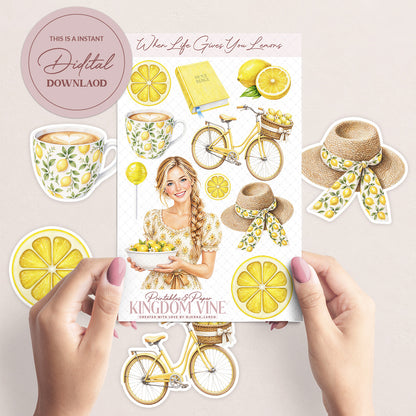 Lemons, Christian Digital Sticker Sheets