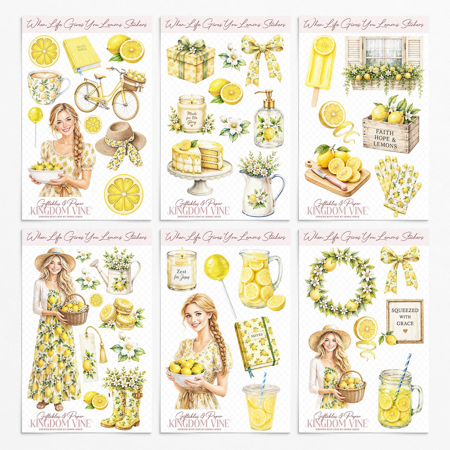 When Life Gives You Lemons • Christian Sticker Sheet Bundle