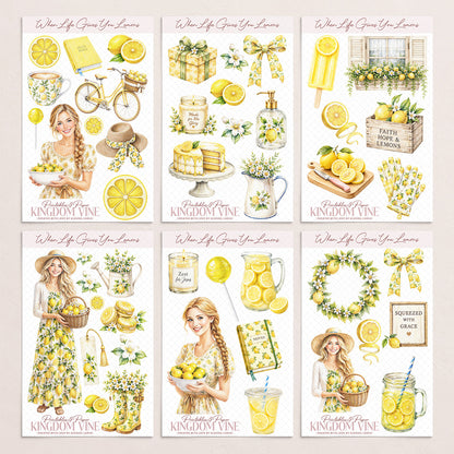 Lemons, Christian Digital Sticker Sheets