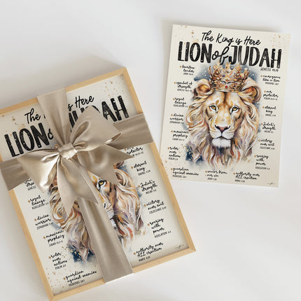 Lion of Judah, The King Is Here Christian Scripture Prompt Giclée Art Print