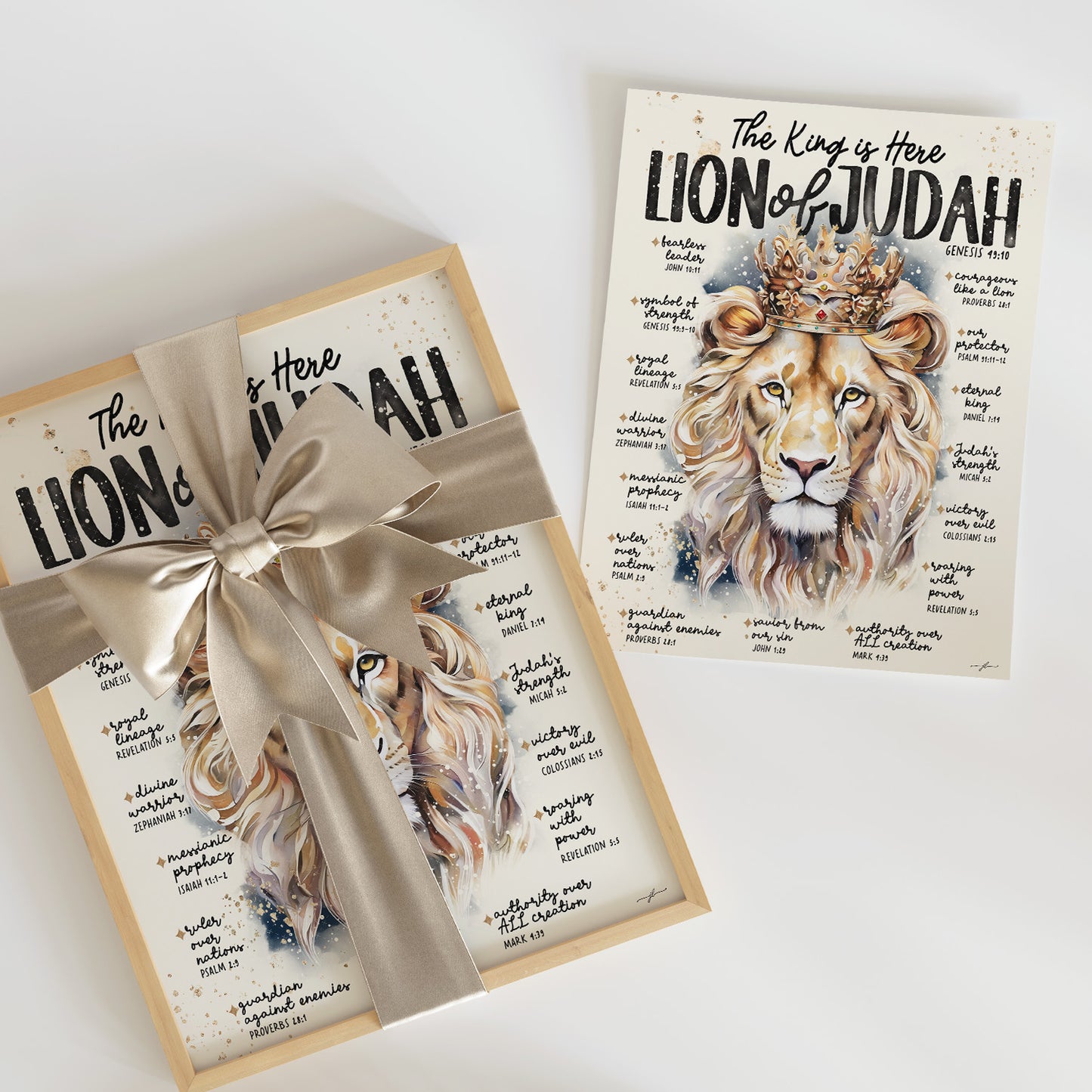 Lion of Judah | The King Is Here | Scripture Prompt Art Print