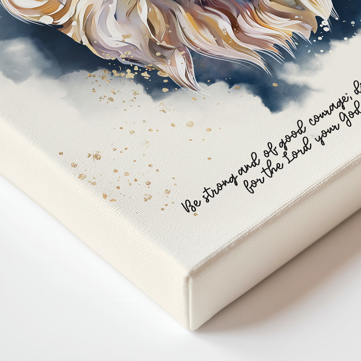 Lion of Judah • Joshua 1:9 • Christian Canvas •  Premium Floating Frame Christian Canvas