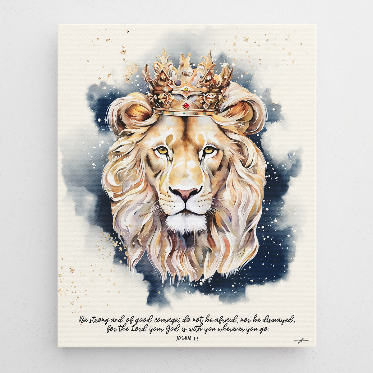 Lion of Judah • Joshua 1:9 • Christian Canvas •  Premium Floating Frame Christian Canvas