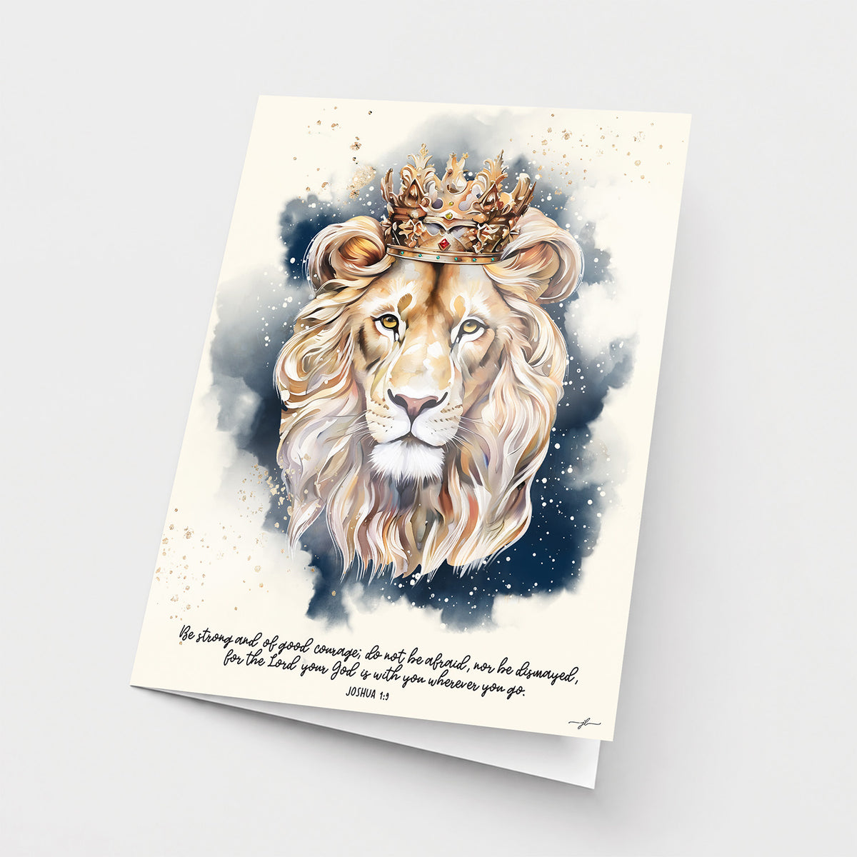 Lion of Judah • Joshua 1:9 •  Fine Art Christian Greeting Card