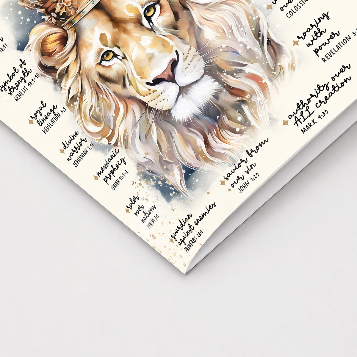 Lion of Judah • The King Is Here • Scripture Prompt • Fine Art Christian Greeting Card