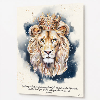 Lion of Judah | Joshua 1:9 | Giclée Christian Art Print