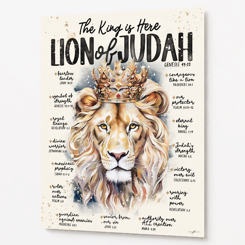 Lion of Judah | The King Is Here | Scripture Prompt Art Print