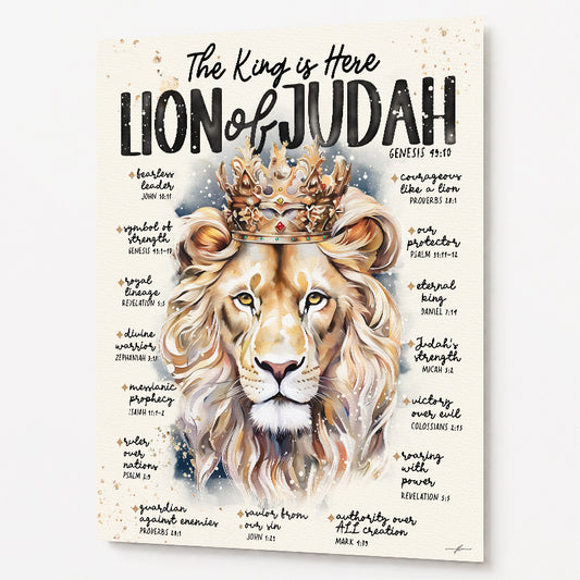 Lion of Judah | The King Is Here | Scripture Prompt Art Print