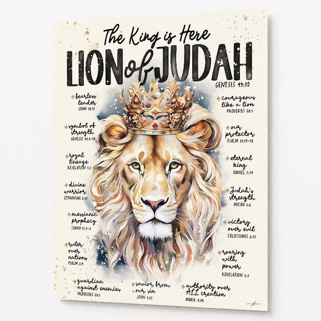 Lion of Judah | The King Is Here | Scripture Prompt Art Print
