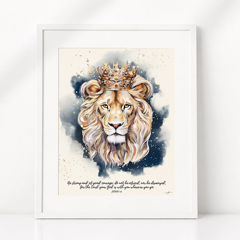 Lion of Judah | Joshua 1:9 | Giclée Christian Art Print
