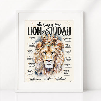 Lion of Judah | The King Is Here | Scripture Prompt Art Print