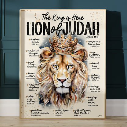 Lion of Judah | The King Is Here | Scripture Prompt Art Print