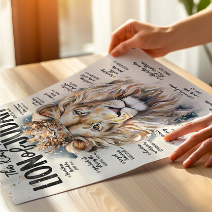 Lion of Judah, The King Is Here Christian Scripture Prompt Giclée Art Print