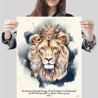 Lion of Judah • Joshua 1:9 • Giclée Christian Art Print