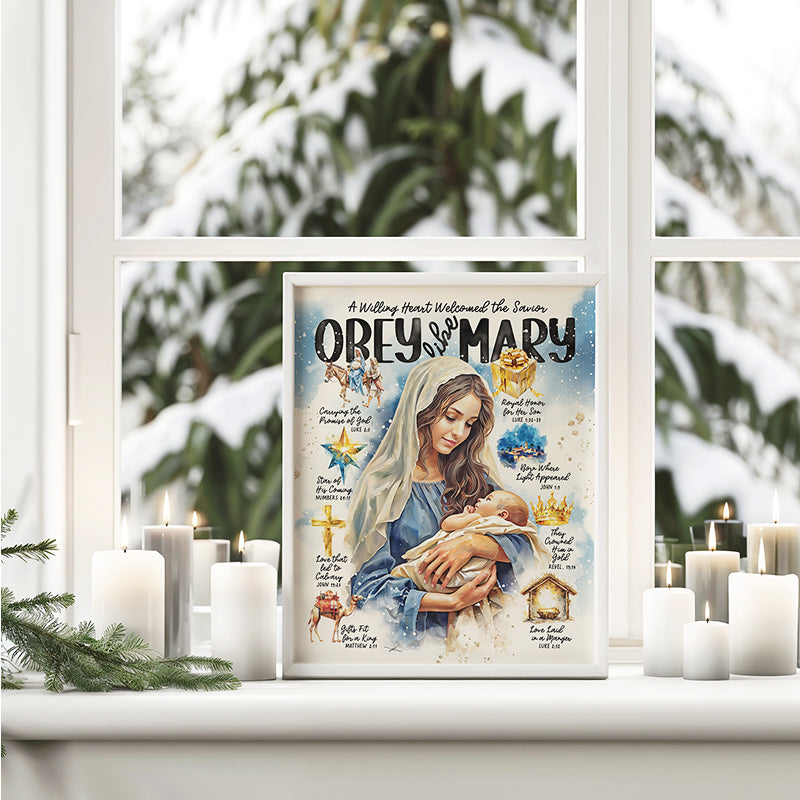 Mary • Women of The Bible • Scripture Prompt • Giclée Christmas Art Print