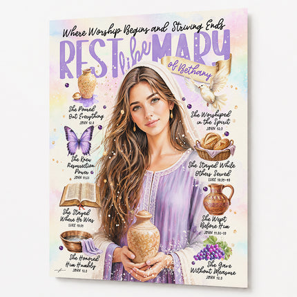 Mary of Bethany, Women of the Bible, Scripture Prompt, Bible Study, Christian, Giclée Art Print