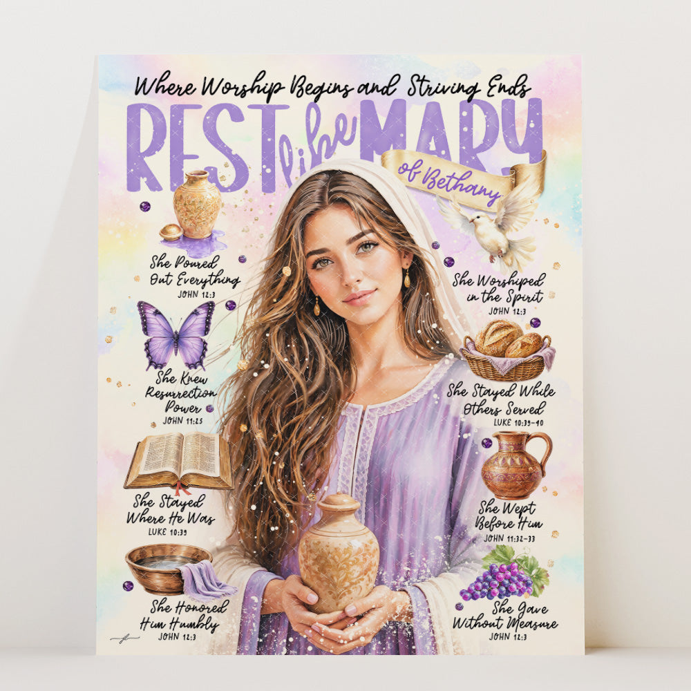 Mary of Bethany • Women of The Bible • Scripture Prompt • Giclée Christian Art Print