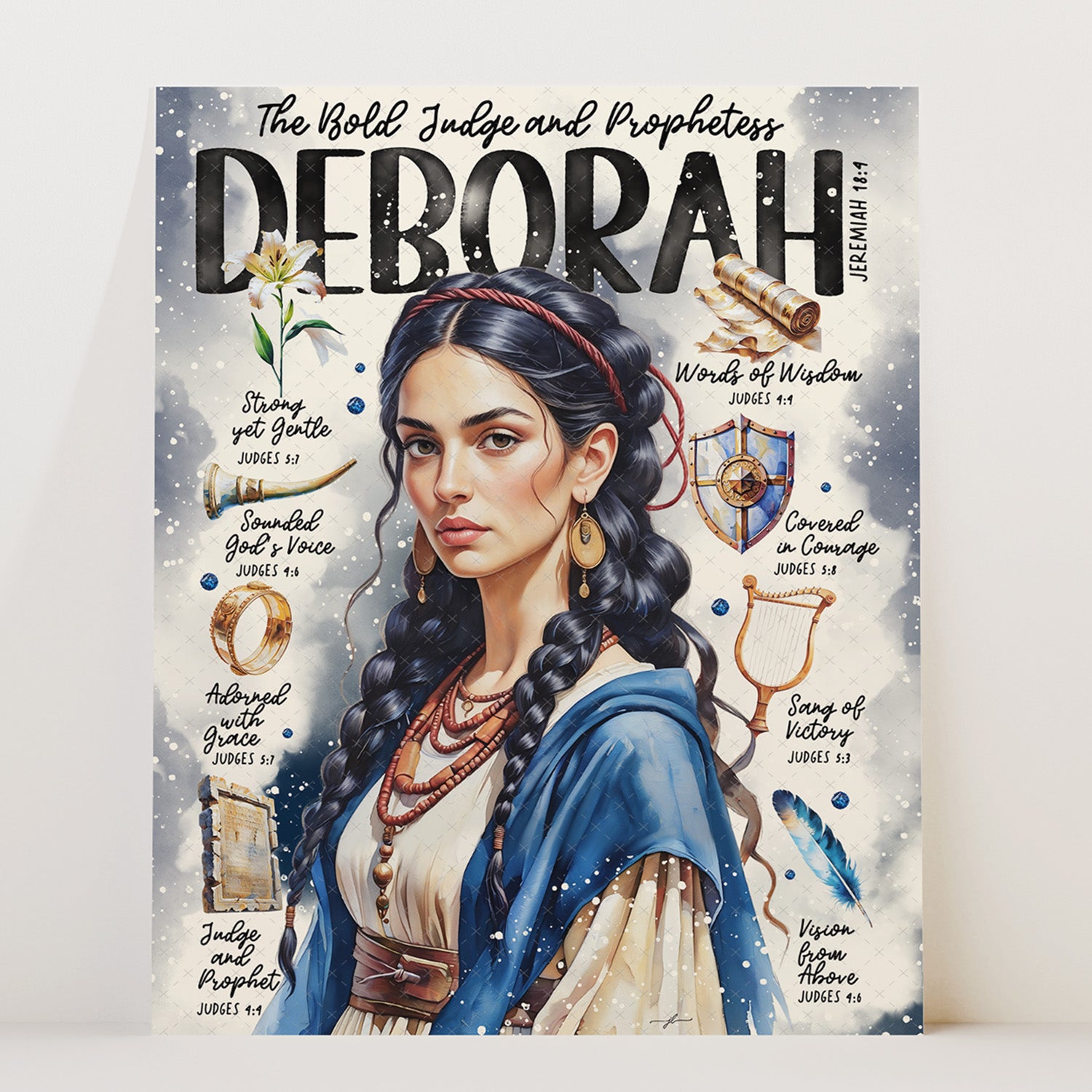 Deborah • Women of The Bible • Scripture Prompt • Giclée Christian Art Print