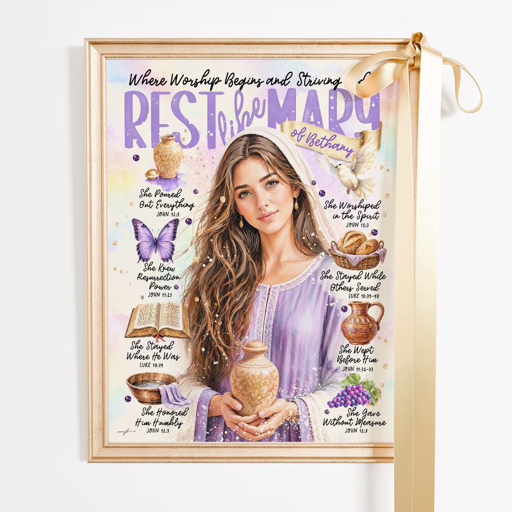 Mary of Bethany • Women of The Bible • Scripture Prompt • Giclée Christian Art Print