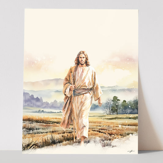 “Misty Morning with Jesus” Christian Art Print