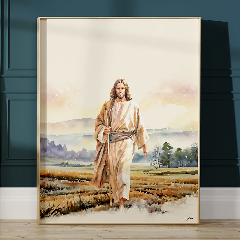 “Misty Morning with Jesus” Christian Art Print