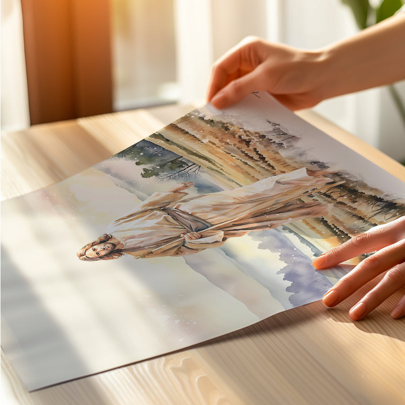 “Misty Morning with Jesus” Christian Art Print