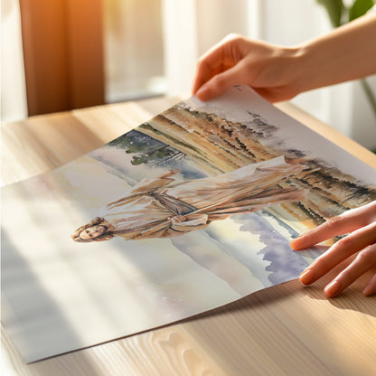 “Misty Morning with Jesus” Christian Art Print