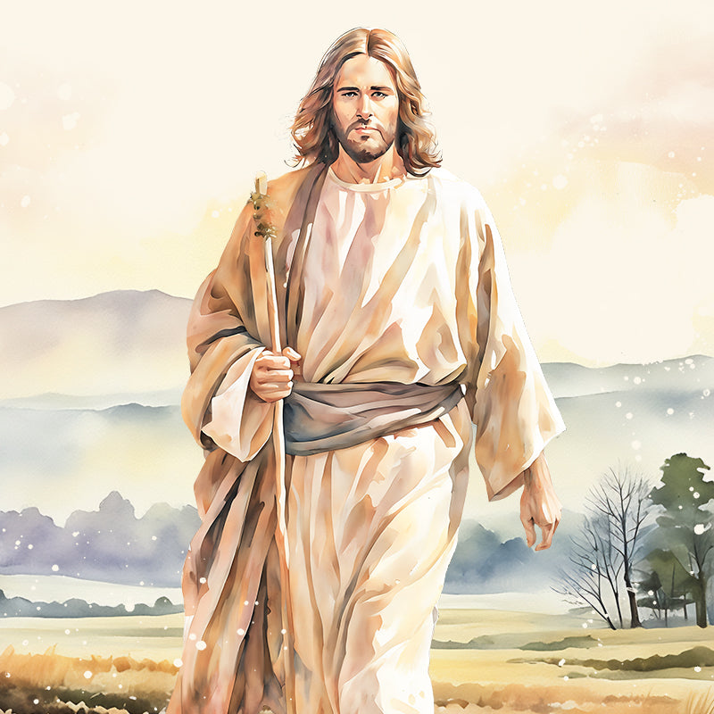 “Misty Morning with Jesus” Christian Art Print