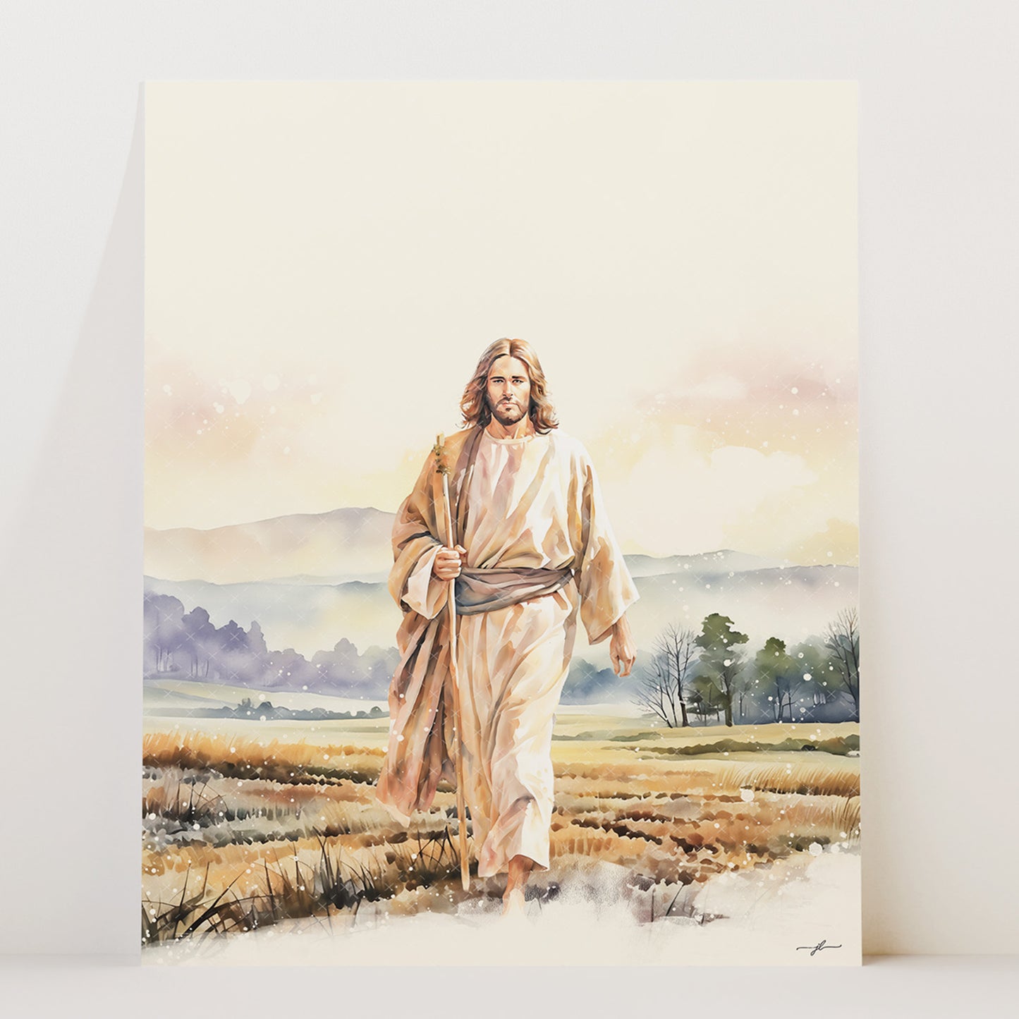 “Misty Morning with Jesus” Christian Art Print
