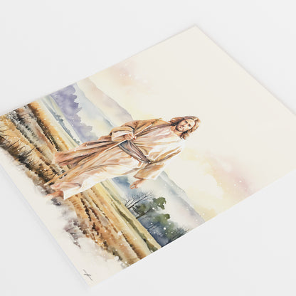 “Misty Morning with Jesus” Christian Art Print