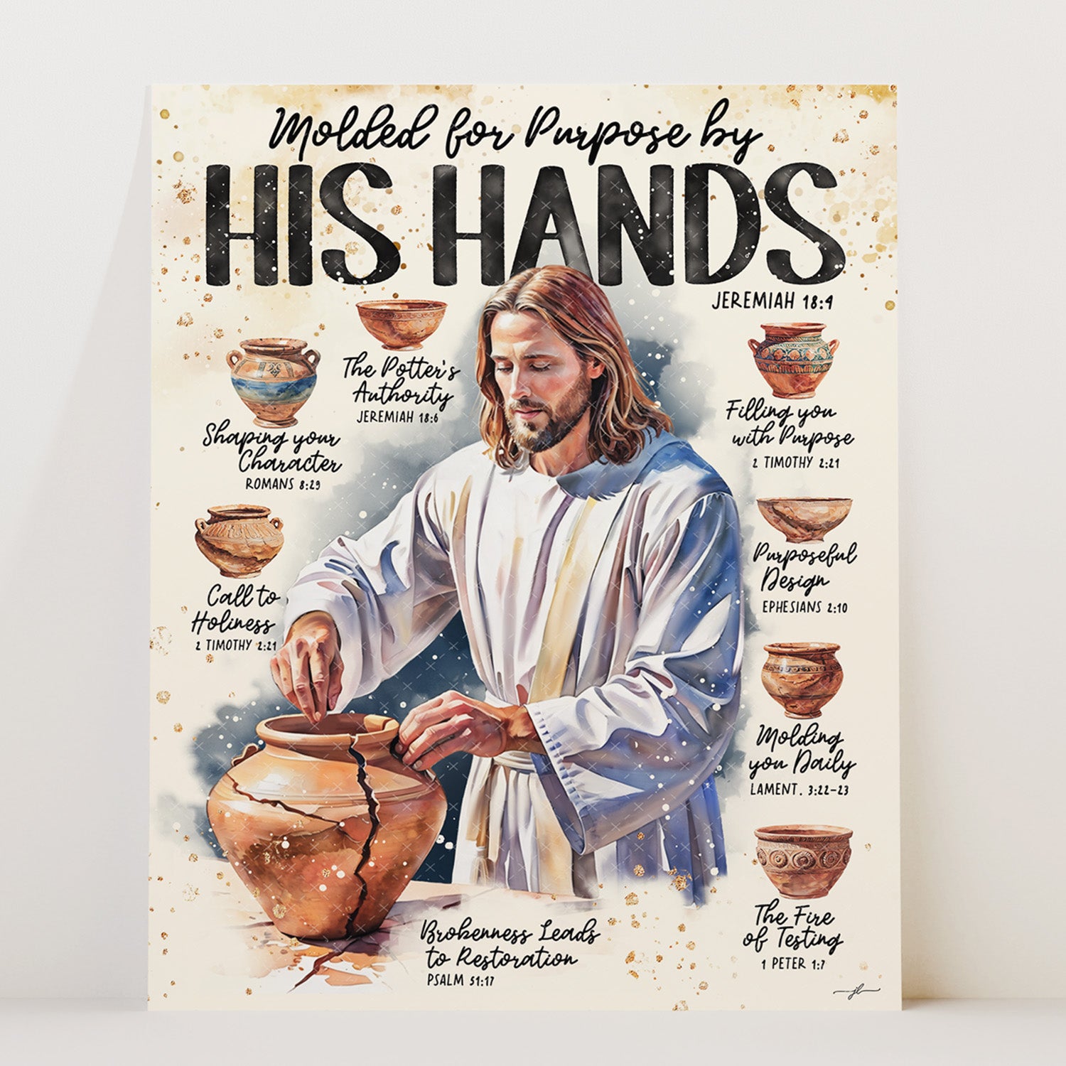 Jesus, Molded For A Purpose, Scripture Prompt, Bible Study, Christian Giclée Art Print